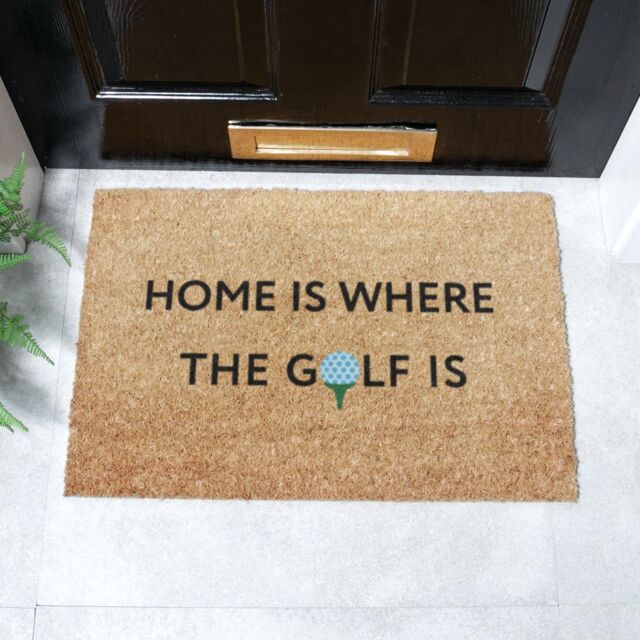 Artsy Mats Home Is Where The Golf Is Doormat (60 x 40cm) in Brown - Size: 40 cm x 60 cm - image 1