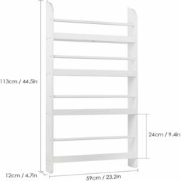 Gr8 Home Wall Mounted Children Bookcase Kids Display Bookshelf Storage Unit Shelving Rack in White - thumbnail 3