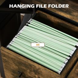 VINSETTO Vertical Office Filing Cabinet with 2 Drawer, Hanging A4 File Folder in Brown - thumbnail 5