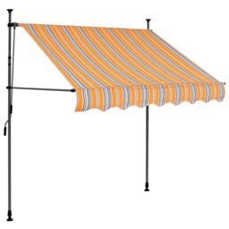 Berkfield Home Manual Retractable Awning with LED 150 cm Yellow & Blue - thumbnail 2
