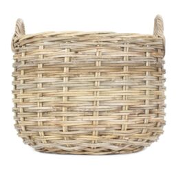 Red Hamper Small Curved Base Rattan Storage Basket in Natural - thumbnail 3