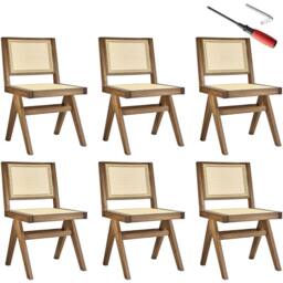 tectake Accent Chair Lizzy Set Of 6 - Light Oak - Size: 6 Pack - thumbnail 1