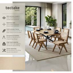 tectake Accent Chair Lizzy Set Of 6 - Light Oak - Size: 6 Pack - thumbnail 2