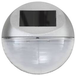 Berkfield Home Outdoor Solar Wall Lamps LED 12 pcs Round Silver - thumbnail 4