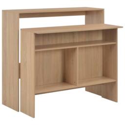 Berkfield Home Decorative Bar Table with 2 Table Tops Oak 130x40x120 cm in Light Tan - Size: 130 x 40 x 120 cm - thumbnail 2