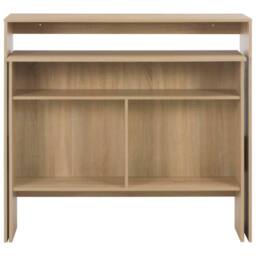 Berkfield Home Decorative Bar Table with 2 Table Tops Oak 130x40x120 cm in Light Tan - Size: 130 x 40 x 120 cm - thumbnail 4