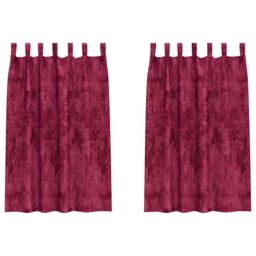 Berkfield Home Velvet Curtains 2 pcs with Eyelets Wine Red 175x140 cm - thumbnail 2