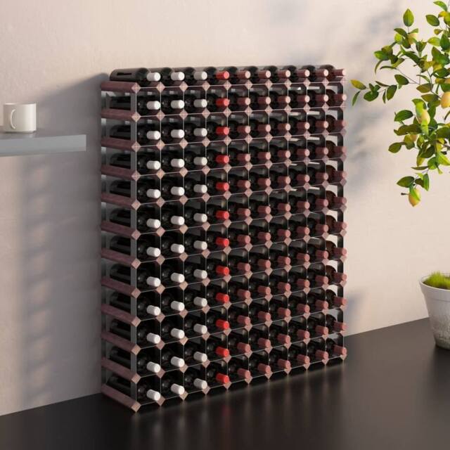 Berkfield Home Wine Rack for 120 Bottles Brown Solid Wood Pine - image 1