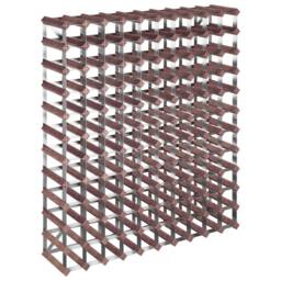 Berkfield Home Wine Rack for 120 Bottles Brown Solid Wood Pine - thumbnail 2