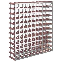 Berkfield Home Wine Rack for 120 Bottles Brown Solid Wood Pine - thumbnail 6