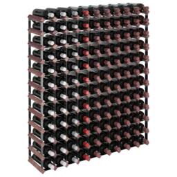 Berkfield Home Wine Rack for 120 Bottles Brown Solid Wood Pine - thumbnail 3