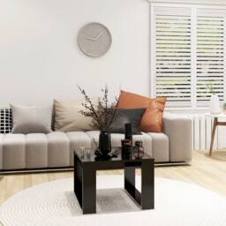 Berkfield Home Side Table Black 50x50x35 cm Engineered Wood - Size: 50 x 50 x 35 cm - thumbnail 3