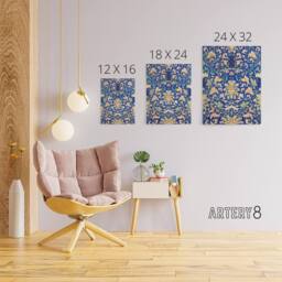 "Artery8 Owen Jones Ornamental Chinese Floral Pattern Canvas Wall Art Print in Blue - Size: W12"" x H16""" - thumbnail 4