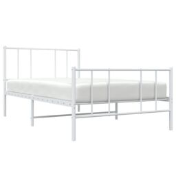 Berkfield Home Metal Bed Frame with Headboard & Footboard White 100x200 cm - thumbnail 3
