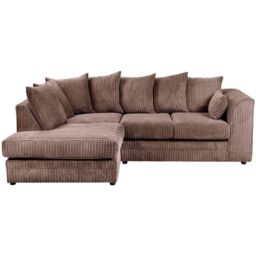 Furniture 786 Chicago Jumbo Cord 4 seater Left Hand Facing Corner Sofa in Chocolate - thumbnail 1