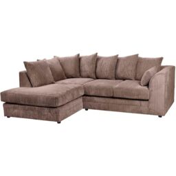 Furniture 786 Chicago Jumbo Cord 4 seater Left Hand Facing Corner Sofa in Chocolate - thumbnail 2