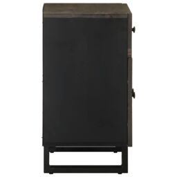 Berkfield Home Bedside Cabinet Black 50x33x60 cm Solid Wood Mango - Size: 50 x 33 x 60 cm - thumbnail 4