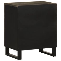 Berkfield Home Bedside Cabinet Black 50x33x60 cm Solid Wood Mango - Size: 50 x 33 x 60 cm - thumbnail 5