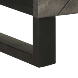 Berkfield Home Bedside Cabinet Black 50x33x60 cm Solid Wood Mango - Size: 50 x 33 x 60 cm - thumbnail 8