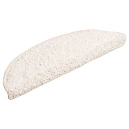 Berkfield Home Carpet Stair Treads 15 pcs White 56x17x3 cm - Size: Medium - thumbnail 3