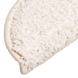 Berkfield Home Carpet Stair Treads 15 pcs White 56x17x3 cm - Size: Medium - thumbnail 6