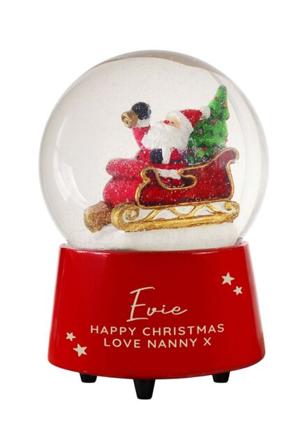 Personalised Memento Company Personalised Musical Santa Globe in Red - image 1