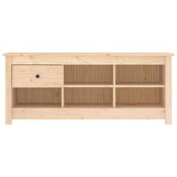 Berkfield Home Shoe Cabinet 110x38x45.5 cm Solid Wood Pine in Light Brown
