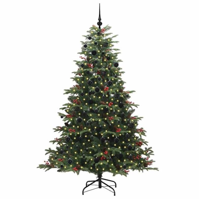 Berkfield Home Elegant Artificial Christmas Tree with 300 LEDs with Stand Green - image 1