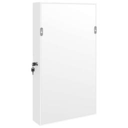 Berkfield Home Mirror Jewellery Cabinet with LED Lights Wall Mounted White - thumbnail 6