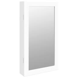 Berkfield Home Mirror Jewellery Cabinet with LED Lights Wall Mounted White