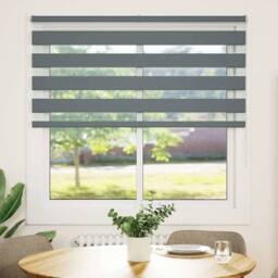 Berkfield Home Elegant Zebra Blind Dark Grey 150x100 cm Fabric Width 145.9 cm Po - thumbnail 3