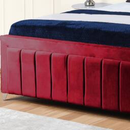 UK Bed Furniture Siarra Ottoman Gas Lift Upholstered Bed with 48 Inch Headboard in Maroon - Size: King - thumbnail 3