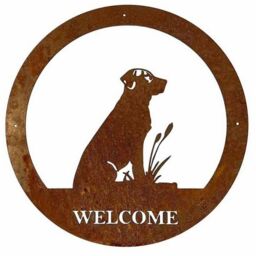 Poppyforge Labrador Welcome Wall Art - Small - Steel - W29.5 x H29.5 cm - BM/RtR in Brown - thumbnail 2
