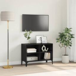 Berkfield Home Entertainment Centre Black Oak Engineered wood Medium - thumbnail 2