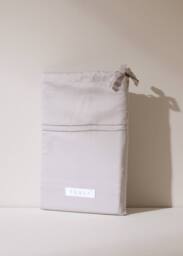 Truly Set of 2 Dove Grey Satin Stitch Bamboo Pillowcases in Light Grey - Size: Standard Pillow Case - thumbnail 2