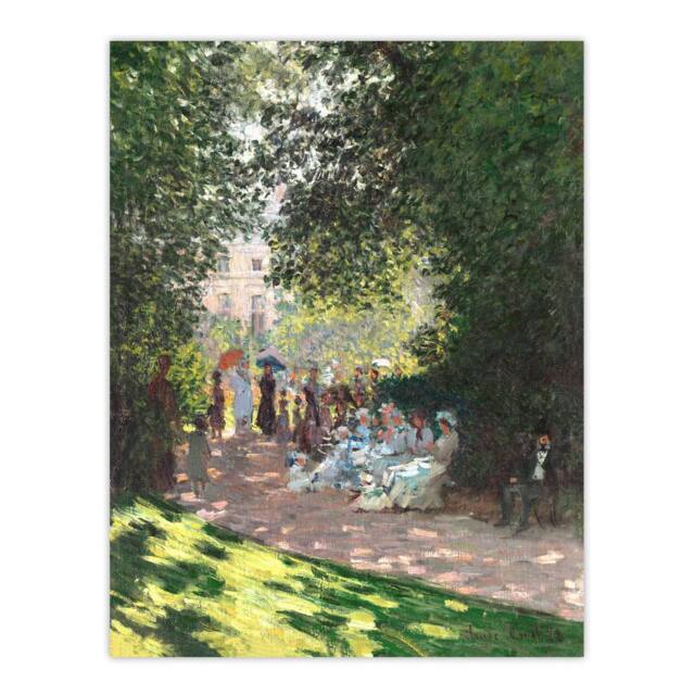 "Artery8 Monceau Park in the Afternoon Monet Vintage Wall Art Print Poster in Green - Size: W24"" x H32""" - image 1