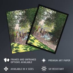 "Artery8 Monceau Park in the Afternoon Monet Vintage Wall Art Print Poster in Green - Size: W24"" x H32""" - thumbnail 2