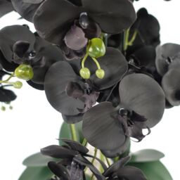 Leaf 60cm Orchid Artificial Black Gold Ceramic Planter in Green - thumbnail 3