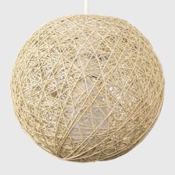 ValueLights Bjorn Small Ratten Wicker Cream Ceiling Pendant Shade - thumbnail 2