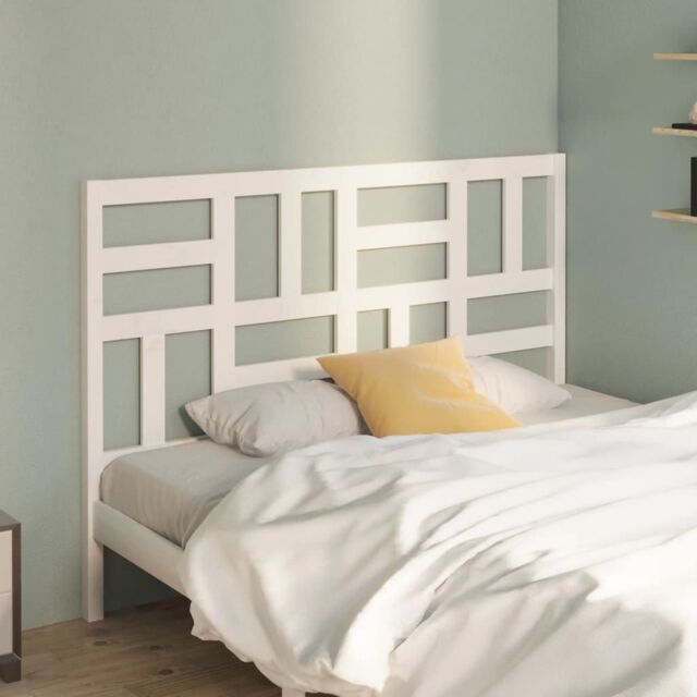 Berkfield Home Bed Headboard White 146x4x104 cm Solid Wood Pine - Size: 146 x 4 x 104 cm - image 1