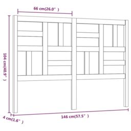 Berkfield Home Bed Headboard White 146x4x104 cm Solid Wood Pine - Size: 146 x 4 x 104 cm - thumbnail 6
