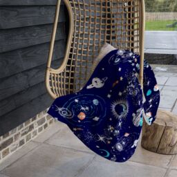 Benjamin Tate Design Space Galaxy Constellation Blanket in Natural - Size: 120 cm x 150 cm - thumbnail 4