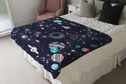 Benjamin Tate Design Space Galaxy Constellation Blanket in Natural - Size: 120 cm x 150 cm - thumbnail 3