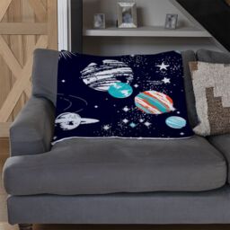 Benjamin Tate Design Space Galaxy Constellation Blanket in Natural - Size: 120 cm x 150 cm - thumbnail 2