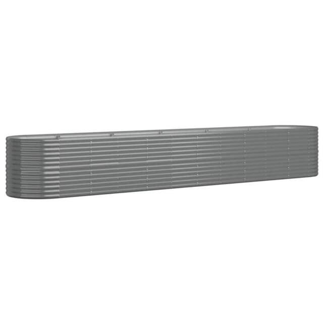Berkfield Home Garden Raised Bed Powder-coated Steel 440x80x68 cm Grey - Size: 440 x 80 x 68 cm - image 1