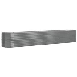 Berkfield Home Garden Raised Bed Powder-coated Steel 440x80x68 cm Grey - Size: 440 x 80 x 68 cm - thumbnail 1
