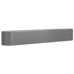 Berkfield Home Garden Raised Bed Powder-coated Steel 440x80x68 cm Grey - Size: 440 x 80 x 68 cm