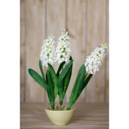 Sostter White Hyacinth Faux Stem for Effortless Home Style in Natural White - Size: Small - thumbnail 4
