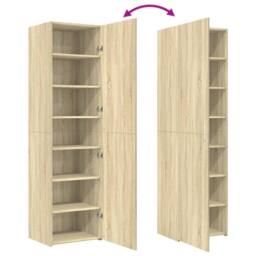 Berkfield Home Highboard Sonoma Oak 50x42.5x185 cm Engineered Wood in Brown - thumbnail 7
