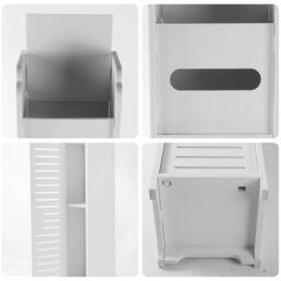 Nordara White Tall Narrow Bathroom Storage Cabinet for Small Spaces, Shelves - Size: 15 cm - thumbnail 6